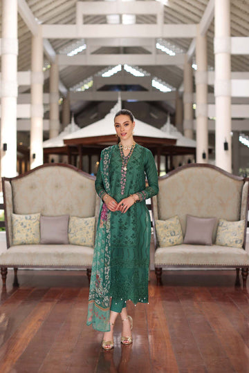 Noor by Saadia Asad | Luxury Chikankari Lawn’24 | D4-A Green Laser - Pakistani Clothes for women, in United Kingdom and United States