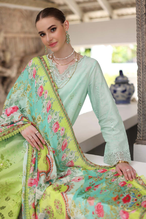 Noor by Saadia Asad | Luxury Chikankari Lawn’24 | D5-A Aqua Ombre - Hoorain Designer Wear - Pakistani Designer Clothes for women, in United Kingdom, United states, CA and Australia
