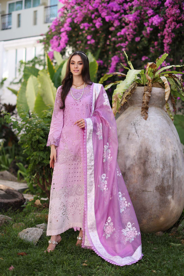 Noor by Saadia Asad | Luxury Chikankari Lawn’24 | D9-A Pink - Hoorain Designer Wear - Pakistani Designer Clothes for women, in United Kingdom, United states, CA and Australia