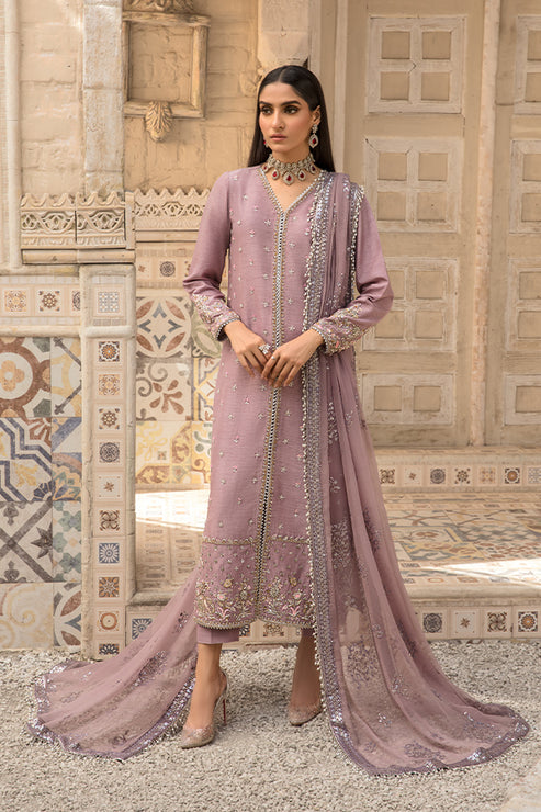 Saffron | Persia Wedding Collection | Plum Velvet - Hoorain Designer Wear - Pakistani Ladies Branded Stitched Clothes in United Kingdom, United states, CA and Australia