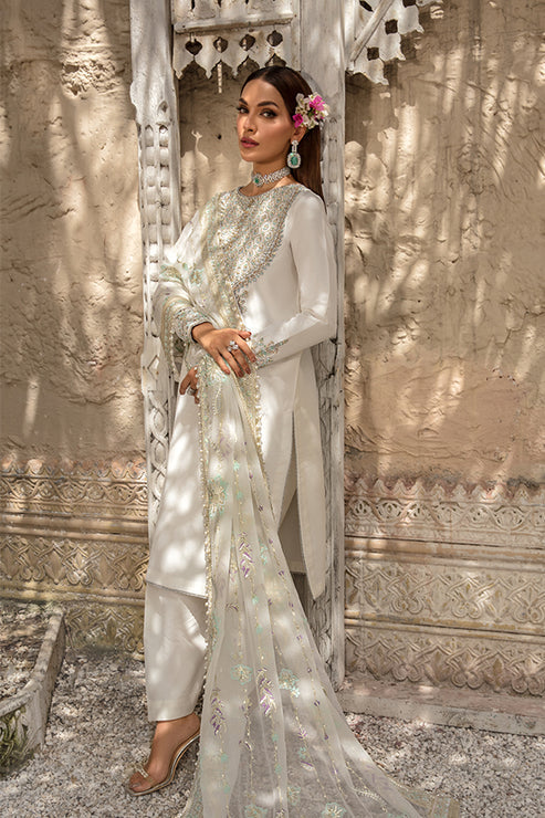 Saffron | Persia Wedding Collection | Pearl White - Hoorain Designer Wear - Pakistani Ladies Branded Stitched Clothes in United Kingdom, United states, CA and Australia