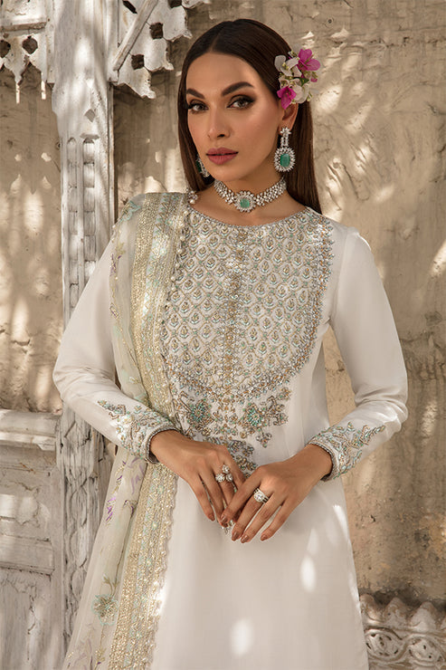 Saffron | Persia Wedding Collection | Pearl White - Hoorain Designer Wear - Pakistani Ladies Branded Stitched Clothes in United Kingdom, United states, CA and Australia