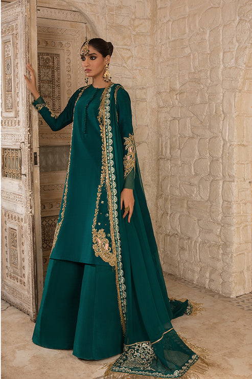 Saffron | Persia Wedding Collection | Emerald Elegance - Hoorain Designer Wear - Pakistani Ladies Branded Stitched Clothes in United Kingdom, United states, CA and Australia