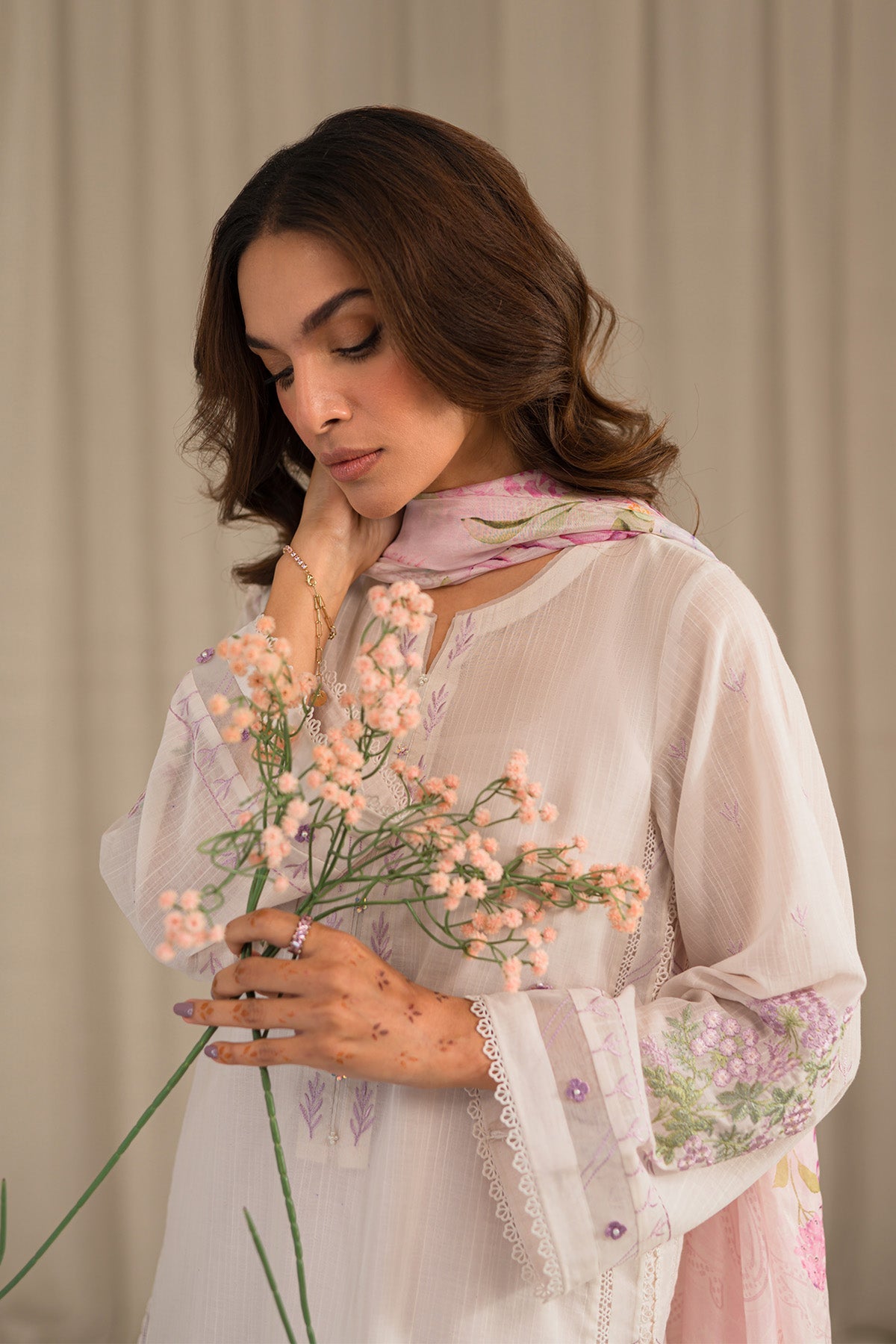 Sahar | Mirage Spring Luxury 24 | Slub Lawn 3 Piece (Embroidered) - Pakistani Clothes for women, in United Kingdom and United States