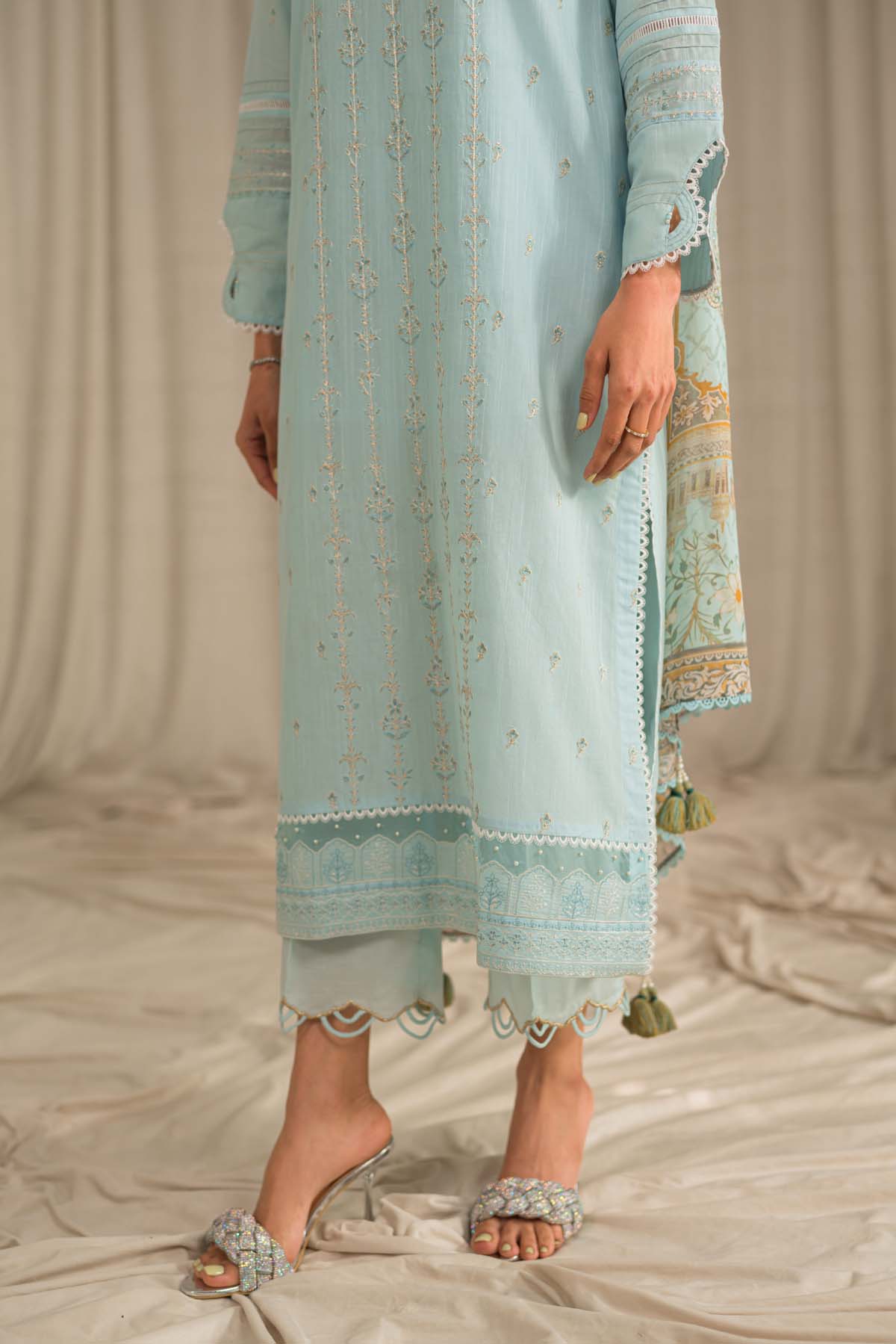 Sahar | Mirage Spring Luxury 24 | Slub Lawn 3 Piece (Embroidered) - Pakistani Clothes for women, in United Kingdom and United States