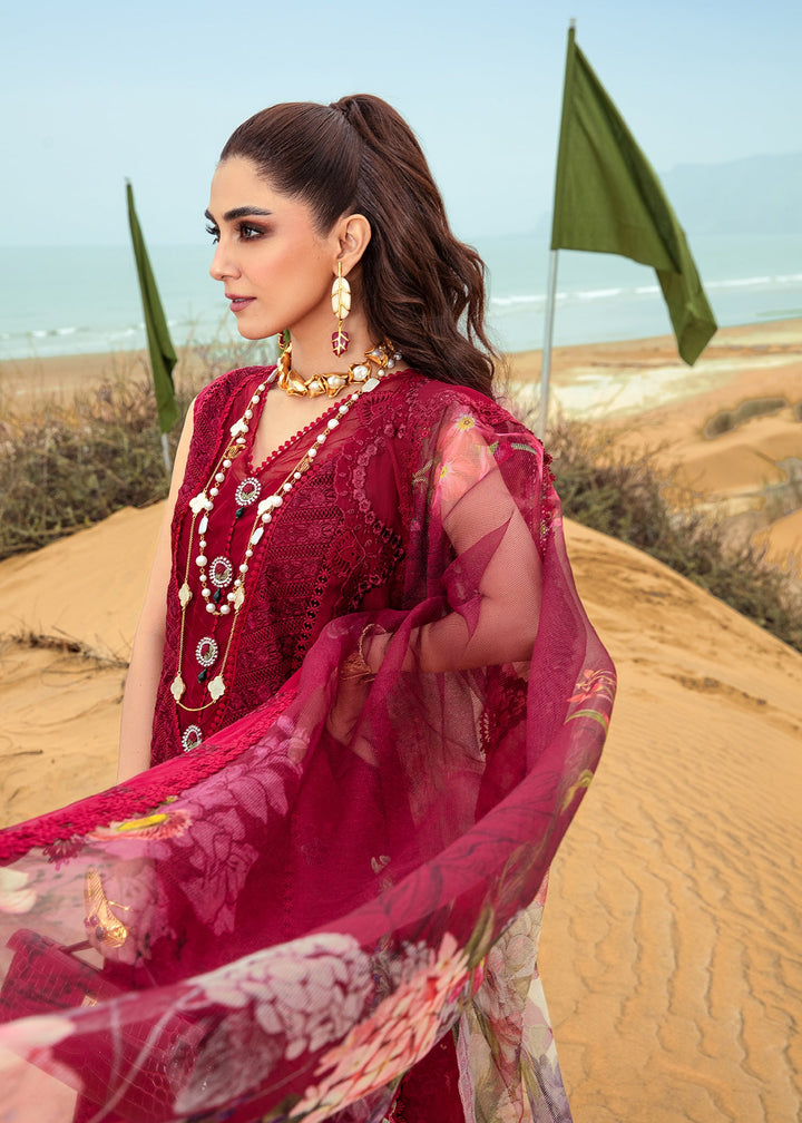 Crimson | Lawn 24 | Lillie de Jong - Cherry - Hoorain Designer Wear - Pakistani Ladies Branded Stitched Clothes in United Kingdom, United states, CA and Australia