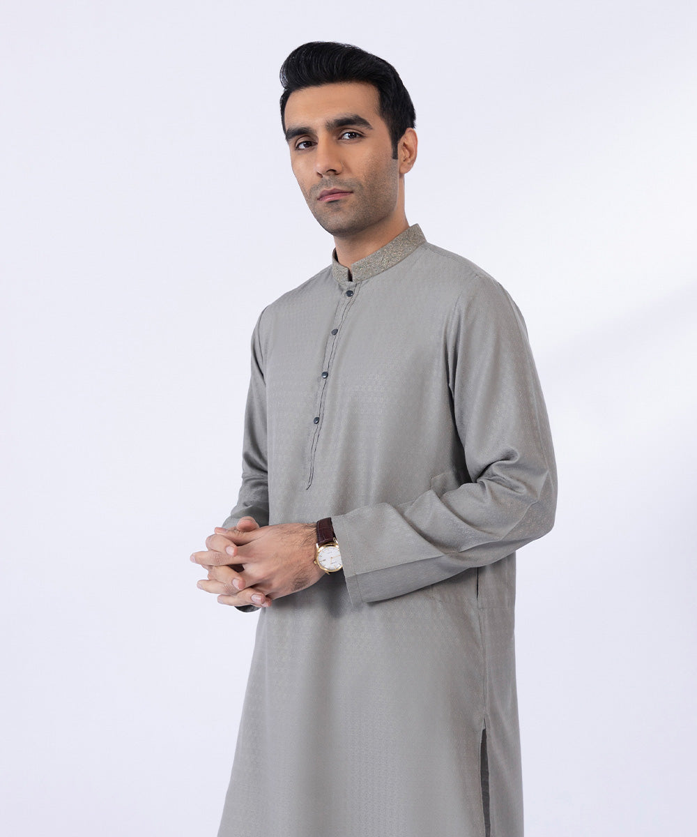 Pakistani Menswear | Sapphire | EMBROIDERED WASH & WEAR KURTA - Pakistani Clothes for women, in United Kingdom and United States