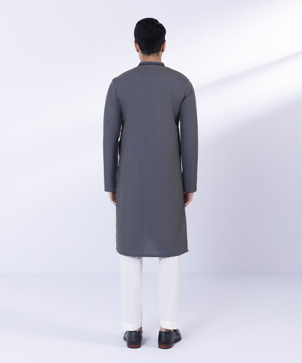 Pakistani Menswear | Sapphire | EMBROIDERED WASH & WEAR KURTA - Pakistani Clothes for women, in United Kingdom and United States