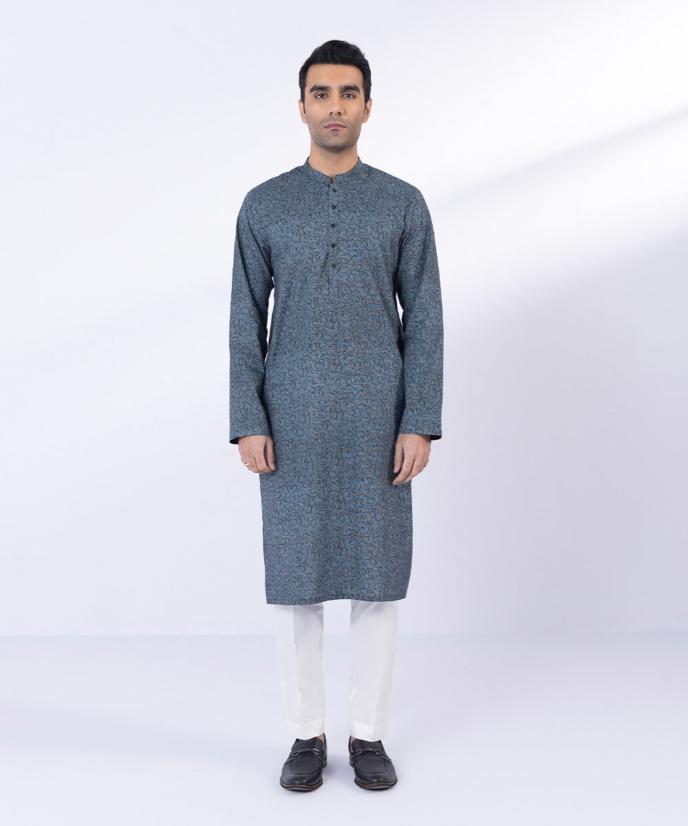 Pakistani Menswear | Sapphire | COTTON DIGITAL PRINTED KURTA - Pakistani Clothes for women, in United Kingdom and United States