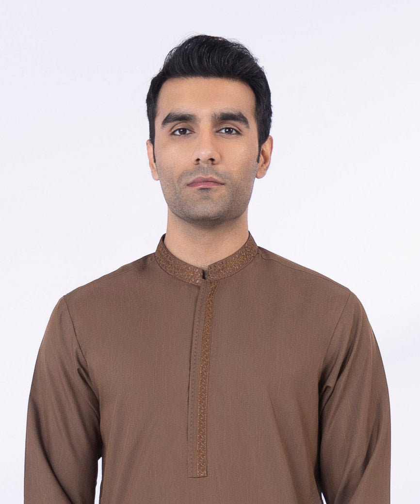 Pakistani Menswear | Sapphire | EMBROIDERED WASH & WEAR KURTA - Pakistani Clothes for women, in United Kingdom and United States