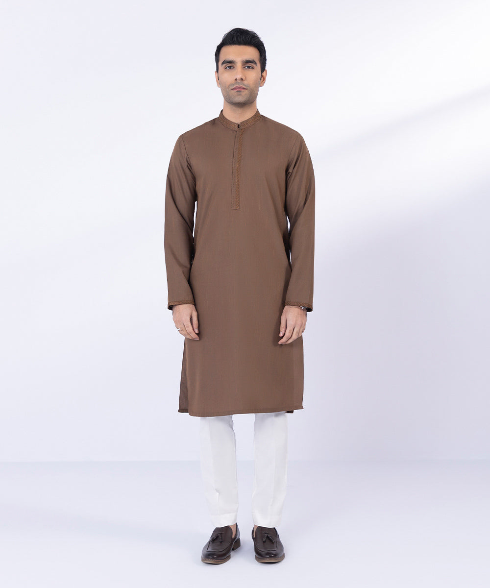 Pakistani Menswear | Sapphire | EMBROIDERED WASH & WEAR KURTA - Pakistani Clothes for women, in United Kingdom and United States