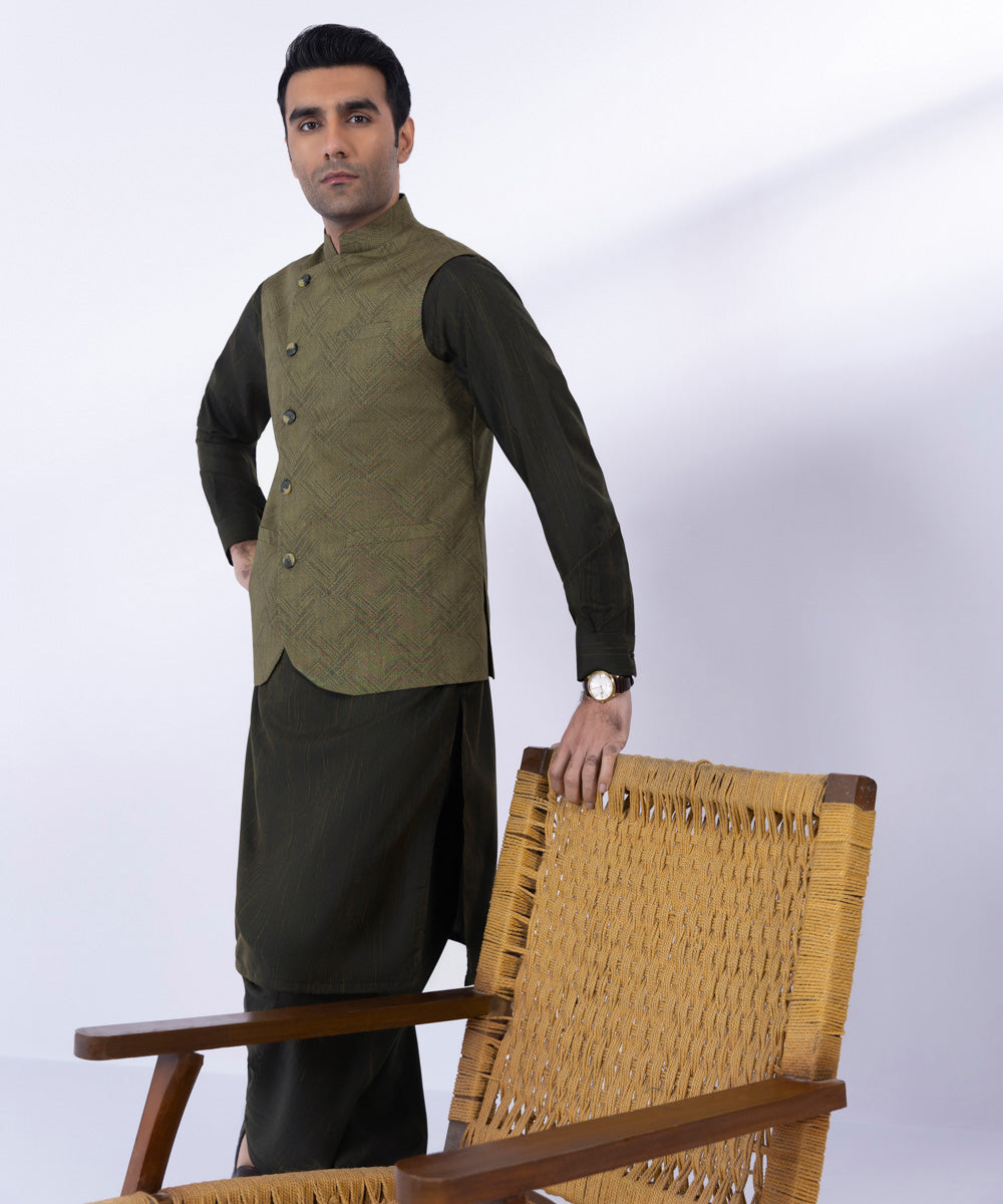 Pakistani Menswear | Sapphire | DIGITAL PRINTED COTTON WAISTCOAT - Pakistani Clothes for women, in United Kingdom and United States