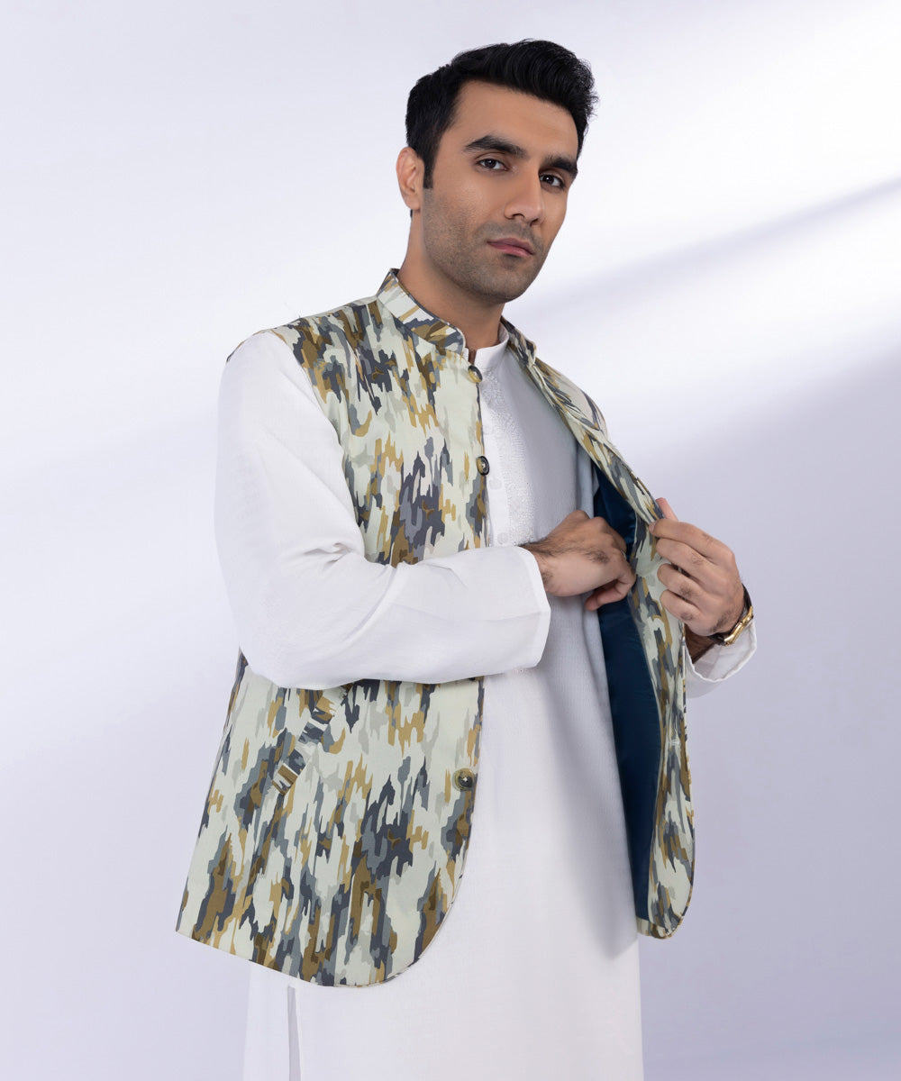 Pakistani Menswear | Sapphire | EMBROIDERED WAISTCOAT - Pakistani Clothes for women, in United Kingdom and United States