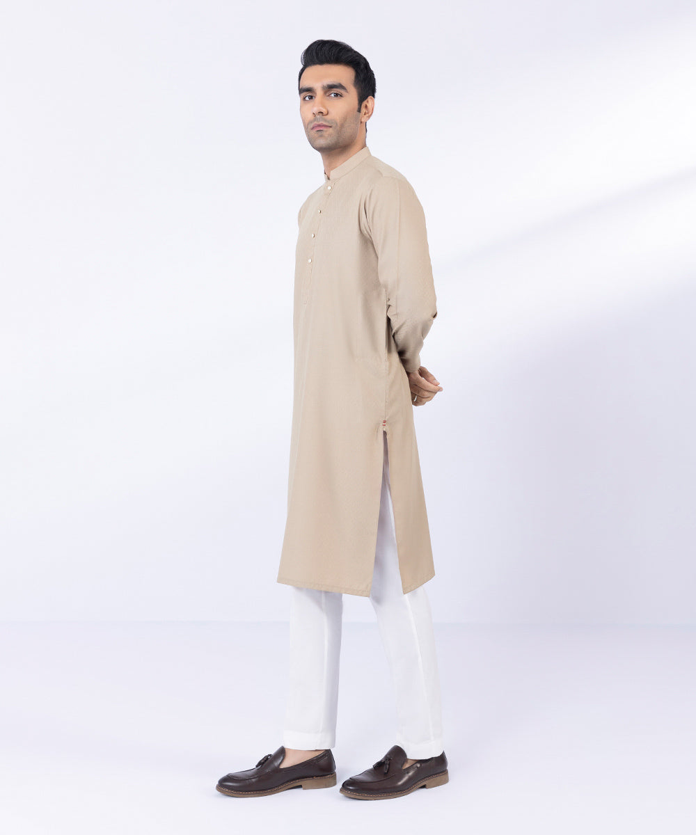 Pakistani Menswear | Sapphire | TEXTURED WASH & WEAR KURTA - Pakistani Clothes for women, in United Kingdom and United States