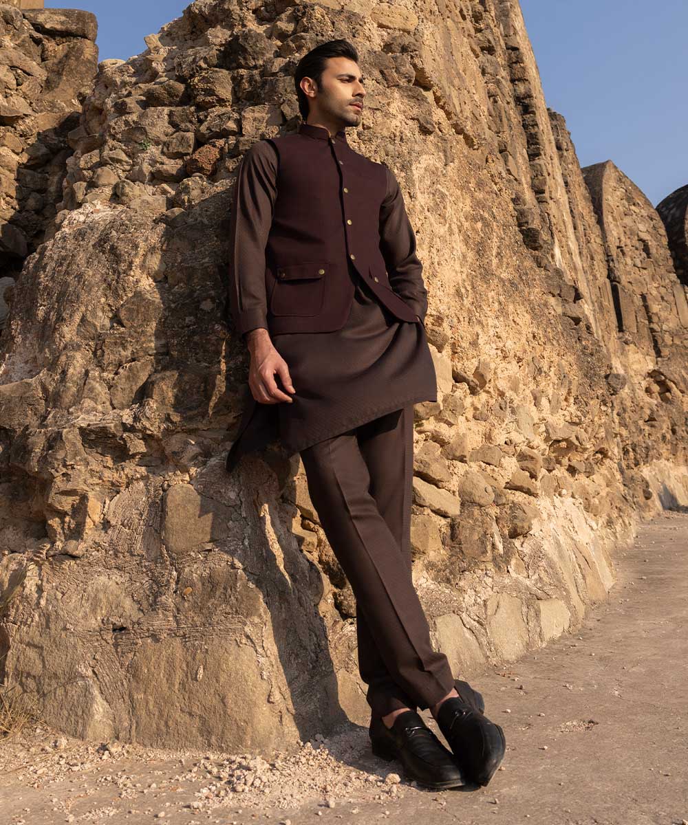 Pakistani Menswear | Sapphire | TEXTURED WASH & WEAR SUIT - Pakistani Clothes for women, in United Kingdom and United States