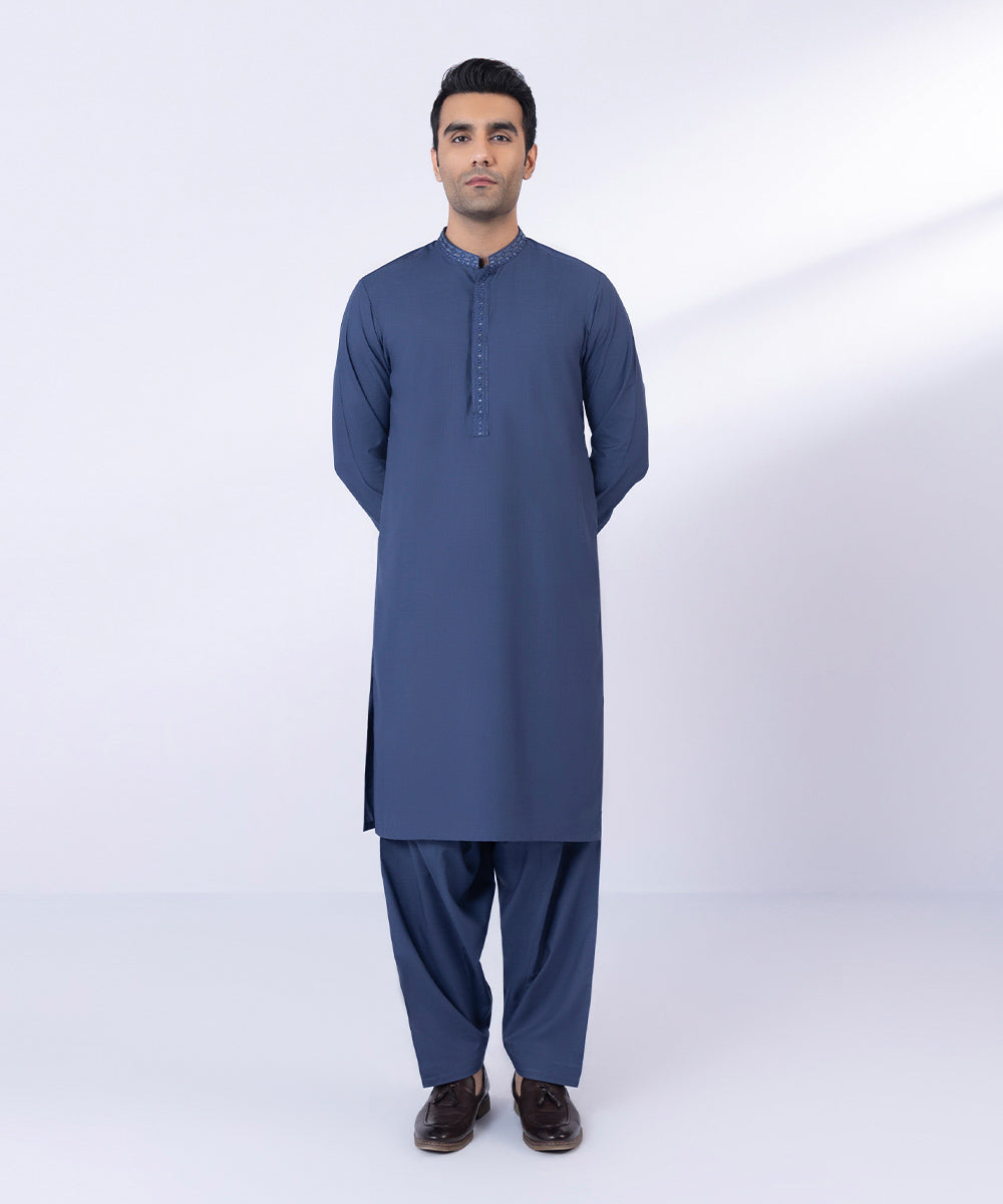 Pakistani Menswear | Sapphire | EMBROIDERED WASH & WEAR SUIT - Pakistani Clothes for women, in United Kingdom and United States