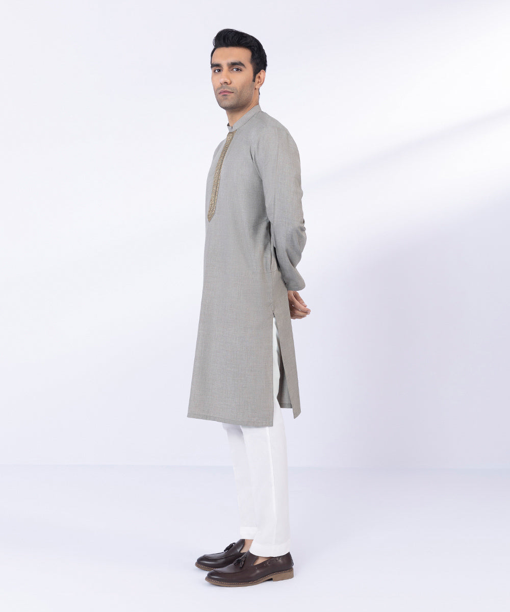 Pakistani Menswear | Sapphire | EMBROIDERED WASH & WEAR KURTA - Pakistani Clothes for women, in United Kingdom and United States