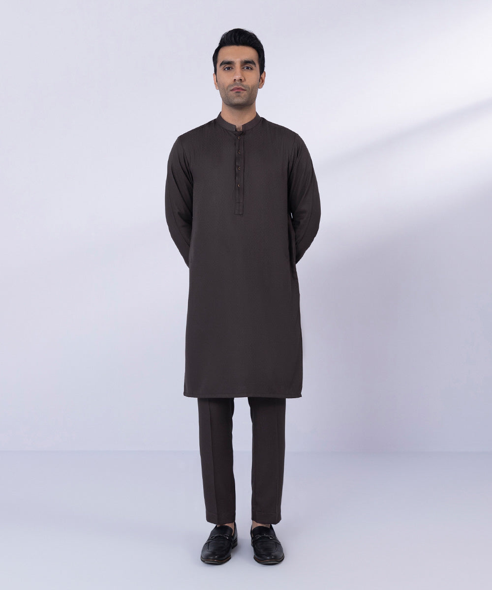 Pakistani Menswear | Sapphire | TEXTURED WASH & WEAR SUIT - Pakistani Clothes for women, in United Kingdom and United States