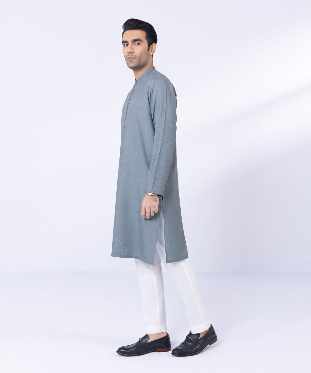 Pakistani Menswear | Sapphire | EMBROIDERED WASH & WEAR KURTA - Pakistani Clothes for women, in United Kingdom and United States