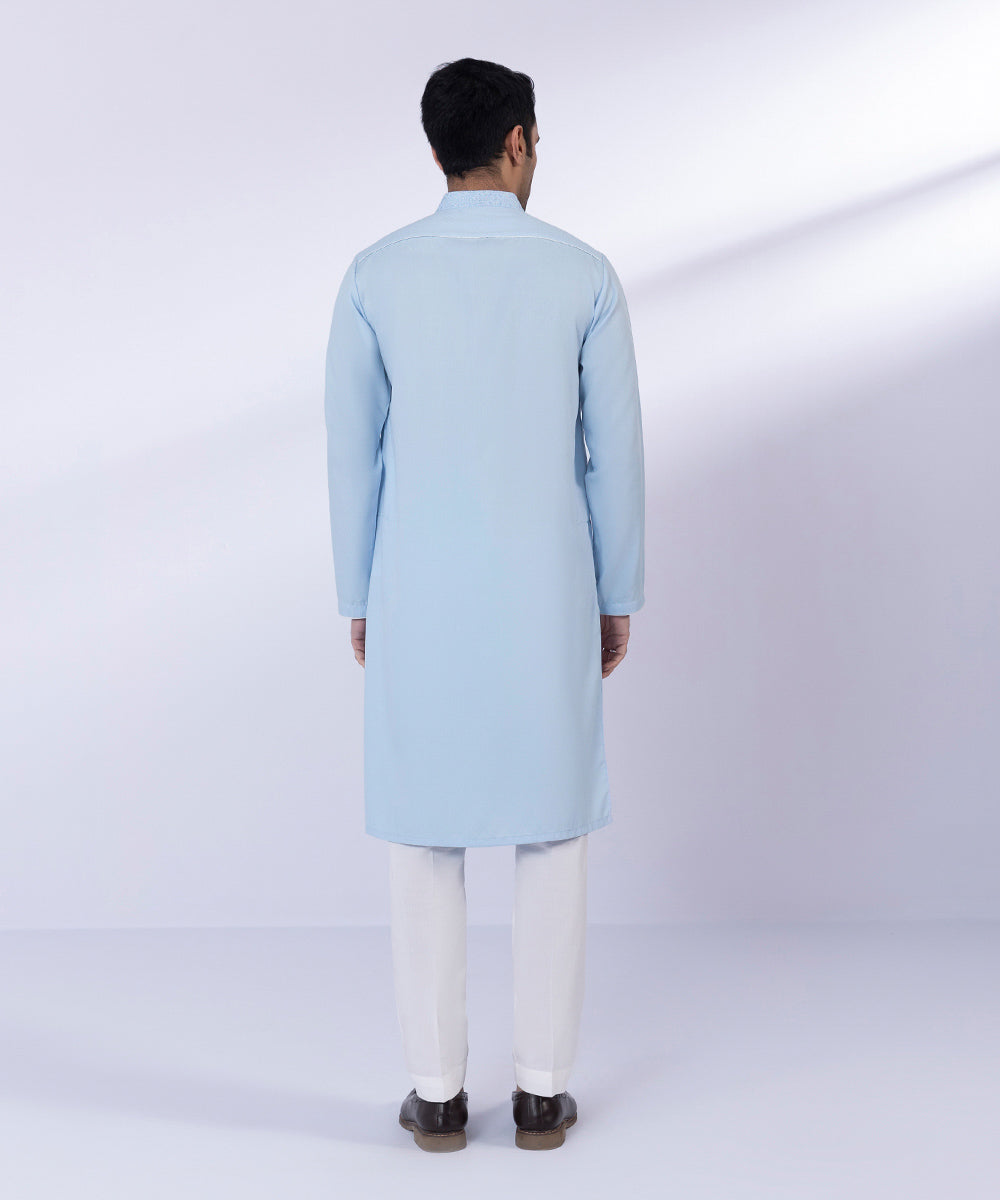 Pakistani Menswear | Sapphire | EMBROIDERED WASH & WEAR KURTA - Pakistani Clothes for women, in United Kingdom and United States