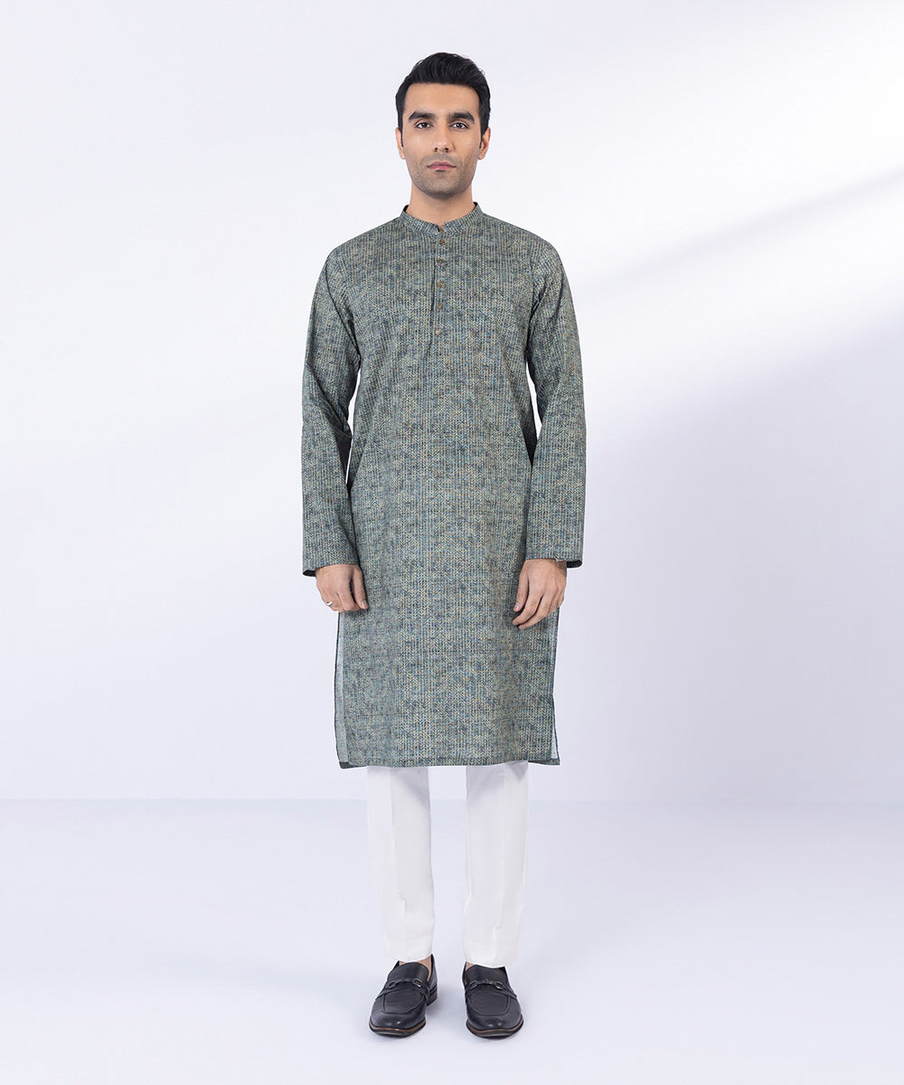 Pakistani Menswear | Sapphire | COTTON DIGITAL PRINTED KURTA - Pakistani Clothes for women, in United Kingdom and United States