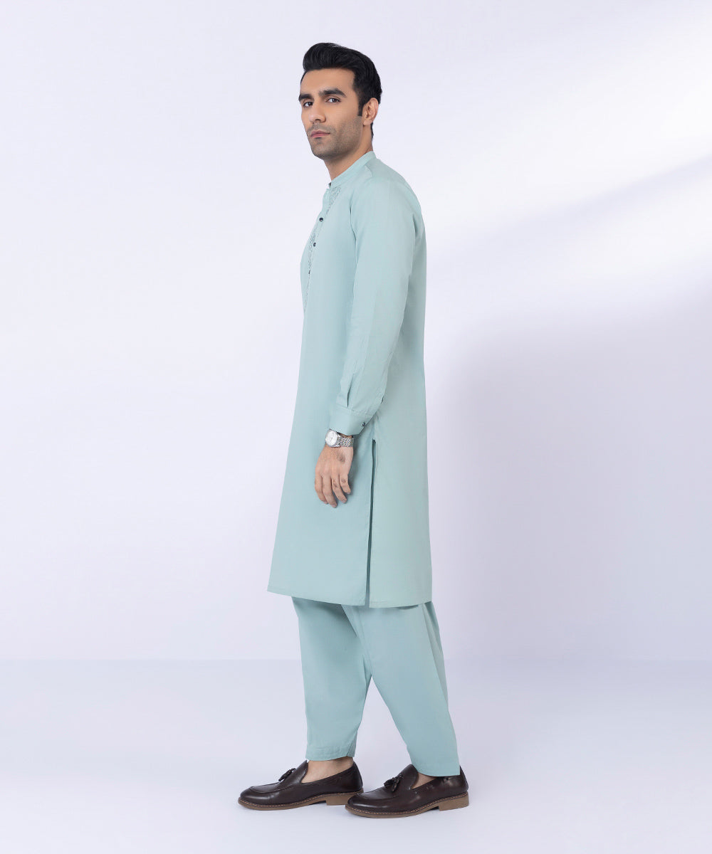 Pakistani Menswear | Sapphire | EMBROIDERED COTTON SUIT - Pakistani Clothes for women, in United Kingdom and United States