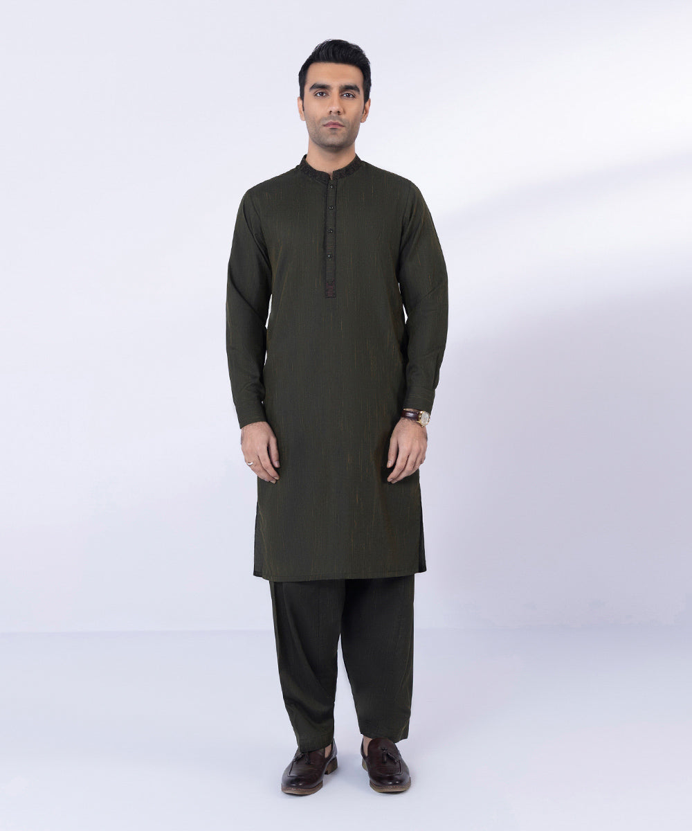 Pakistani Menswear | Sapphire | EMBROIDERED WASH & WEAR SUIT - Pakistani Clothes for women, in United Kingdom and United States