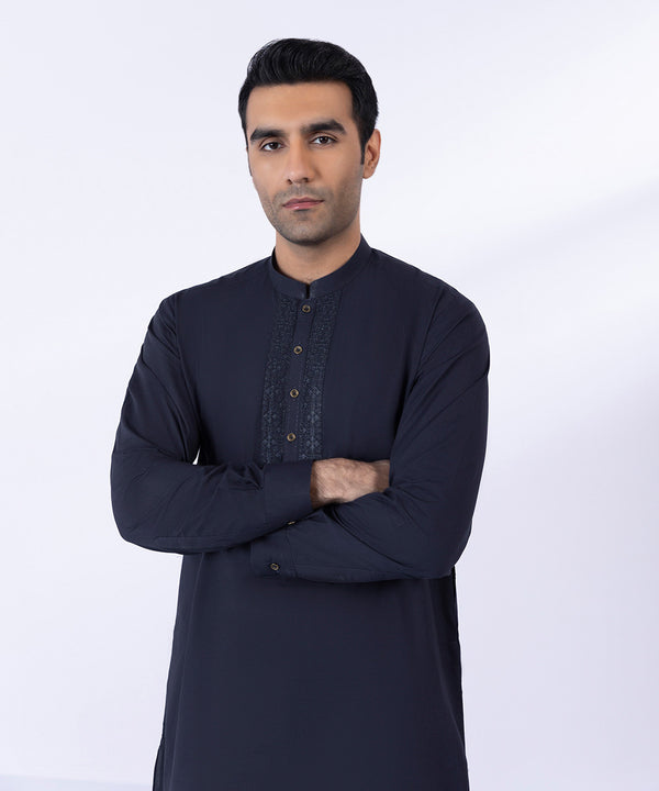 Pakistani Menswear | Sapphire | EMBROIDERED COTTON SUIT - Pakistani Clothes for women, in United Kingdom and United States