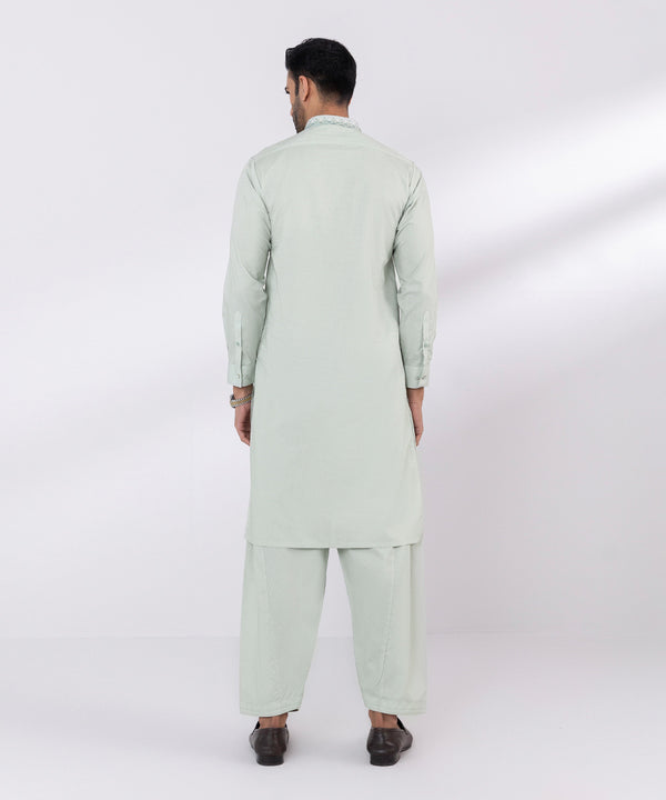 Pakistani Menswear | Sapphire | EMBROIDERED COTTON DOBBY SUIT - Pakistani Clothes for women, in United Kingdom and United States