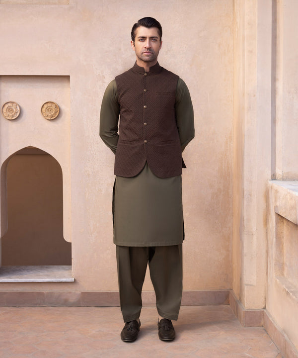 Pakistani Menswear | Sapphire | EMBROIDERED EGYPTIAN COTTON SUIT - Pakistani Clothes for women, in United Kingdom and United States