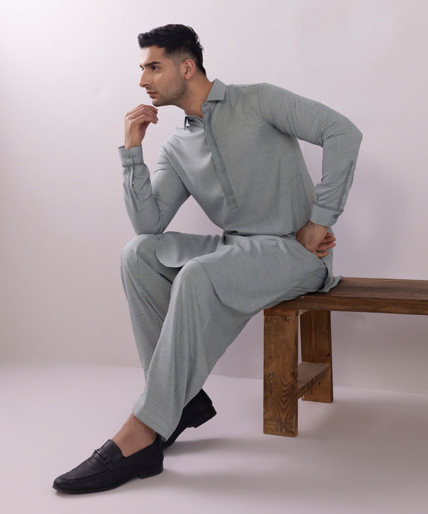 Pakistani Menswear | Sapphire | EMBROIDERED WASH & WEAR SUIT - Pakistani Clothes for women, in United Kingdom and United States