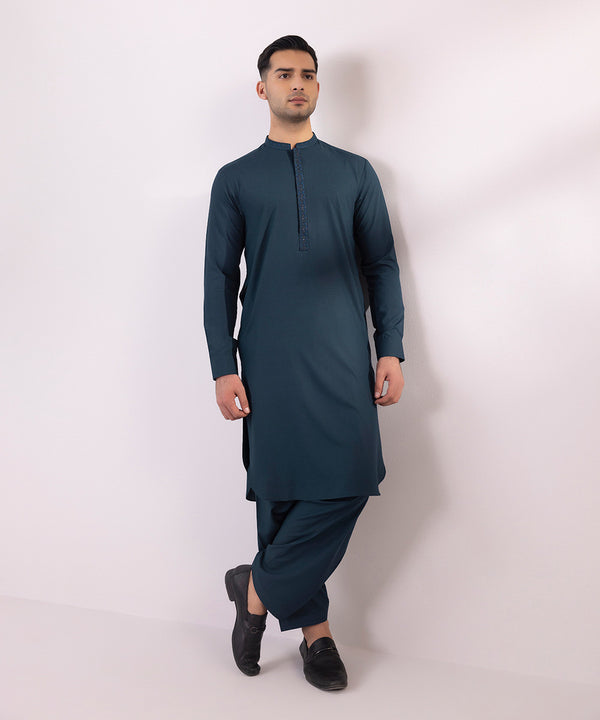 Pakistani Menswear | Sapphire | EMBROIDERED WASH & WEAR SUIT - Pakistani Clothes for women, in United Kingdom and United States