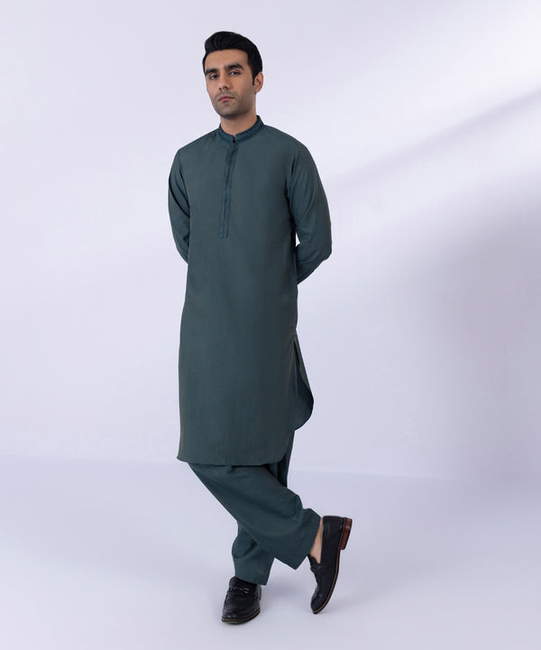 Pakistani Menswear | Sapphire | EMBROIDERED WASH & WEAR SUIT - Pakistani Clothes for women, in United Kingdom and United States