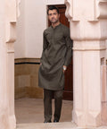 Pakistani Menswear | Sapphire | SCHIFFLI EMBROIDERED COTTON SUIT - Pakistani Clothes for women, in United Kingdom and United States