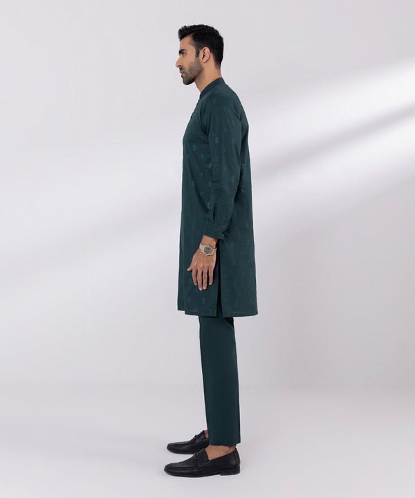 Pakistani Menswear | Sapphire | SCHIFFLI EMBROIDERED COTTON SUIT - Pakistani Clothes for women, in United Kingdom and United States