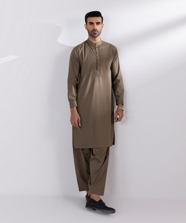 Pakistani Menswear | Sapphire | EMBROIDERED EGYPTIAN COTTON SUIT - Pakistani Clothes for women, in United Kingdom and United States