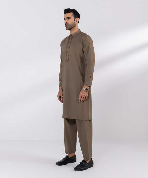 Pakistani Menswear | Sapphire | EMBROIDERED EGYPTIAN COTTON SUIT - Pakistani Clothes for women, in United Kingdom and United States