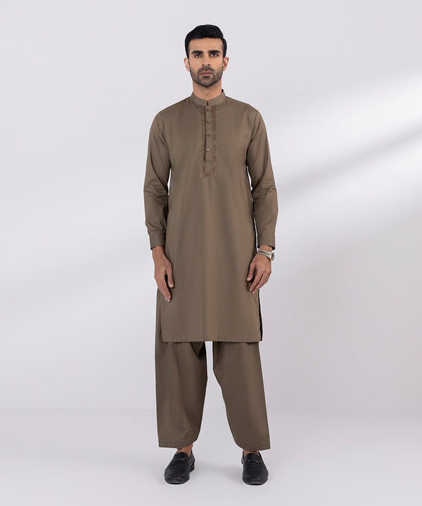 Pakistani Menswear | Sapphire | EMBROIDERED EGYPTIAN COTTON SUIT - Pakistani Clothes for women, in United Kingdom and United States