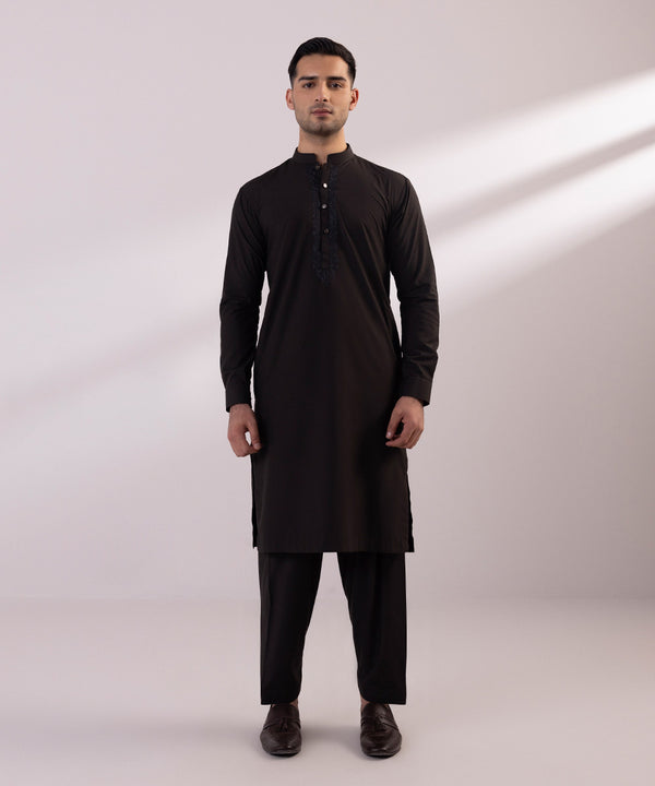 Pakistani Menswear | Sapphire | EMBROIDERED BLENDED MODAL SUIT - Pakistani Clothes for women, in United Kingdom and United States