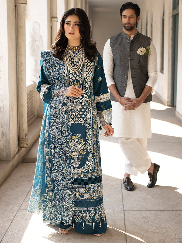 Mahnur | Mahrukh Luxury Lawn 24 | SERENE - Hoorain Designer Wear - Pakistani Ladies Branded Stitched Clothes in United Kingdom, United states, CA and Australia