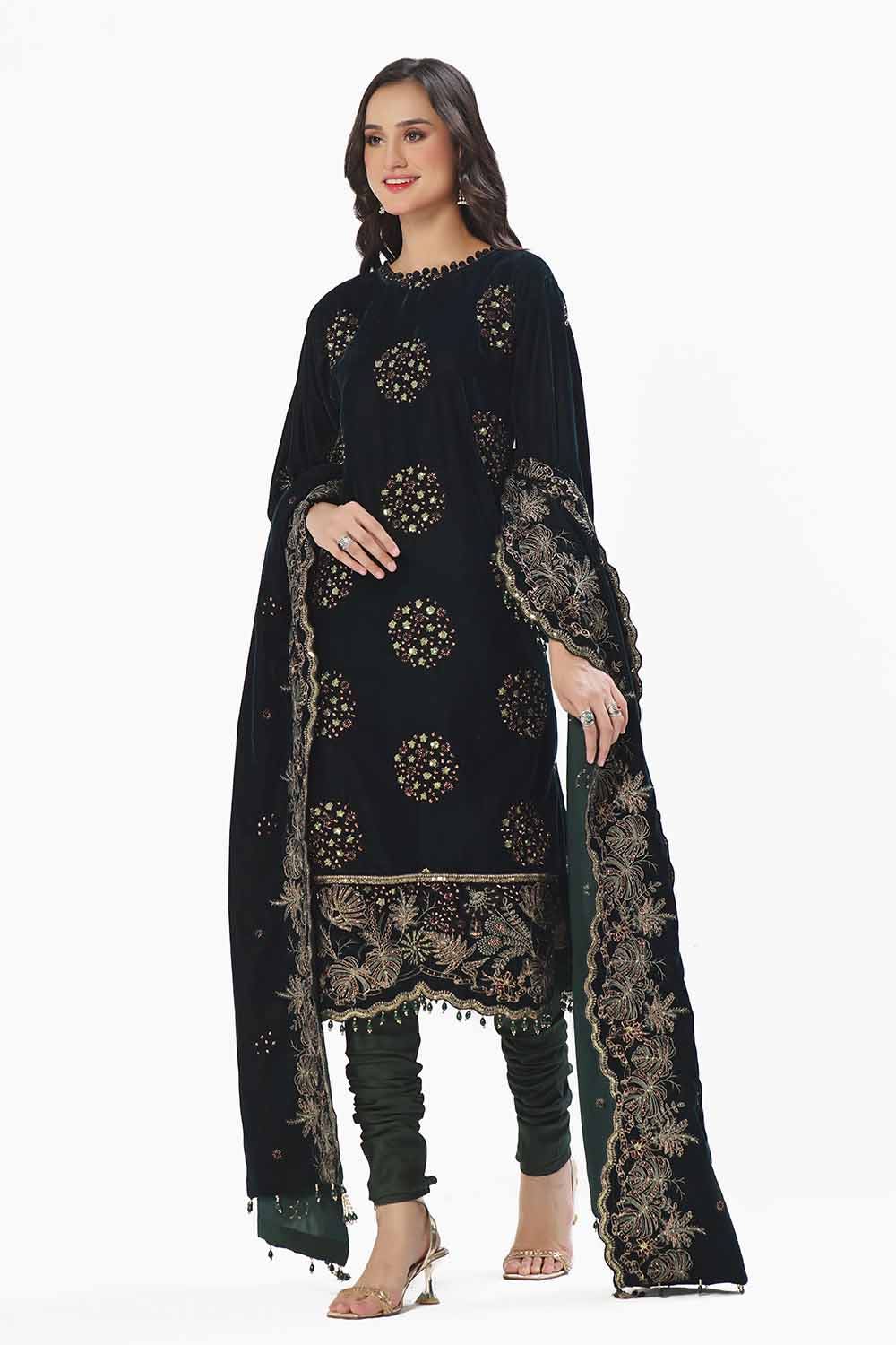 Gul Ahmed | Winter Collection 24 | Velvet Dupatta WV-42005