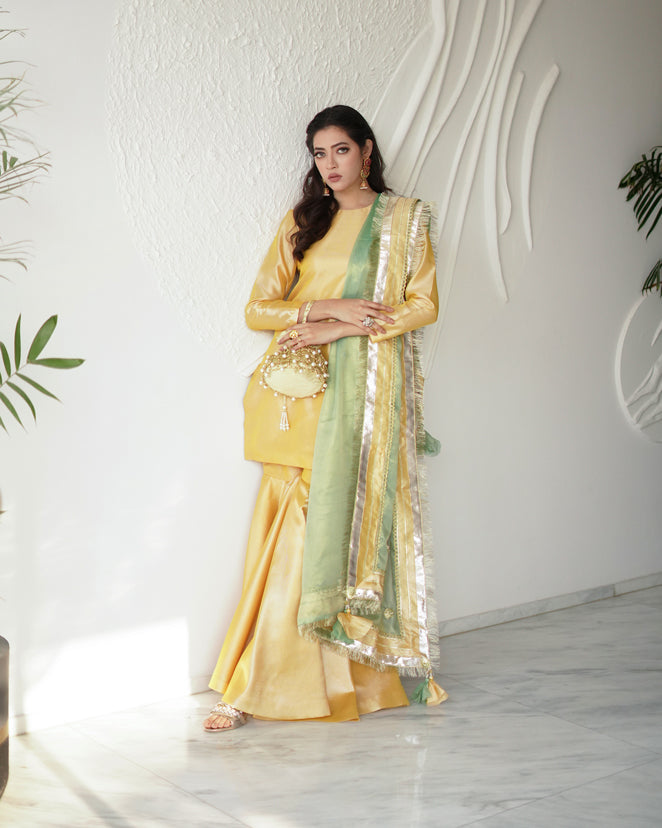 Zar | Gharara Formals | Yellow