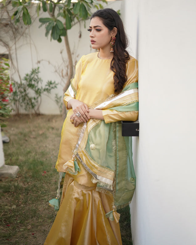 Zar | Gharara Formals | Yellow