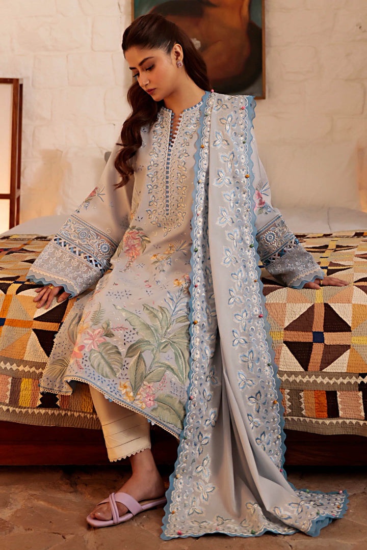 Zaha | Lawn 24 | ELA (ZL24-01 B) - Hoorain Designer Wear - Pakistani Ladies Branded Stitched Clothes in United Kingdom, United states, CA and Australia