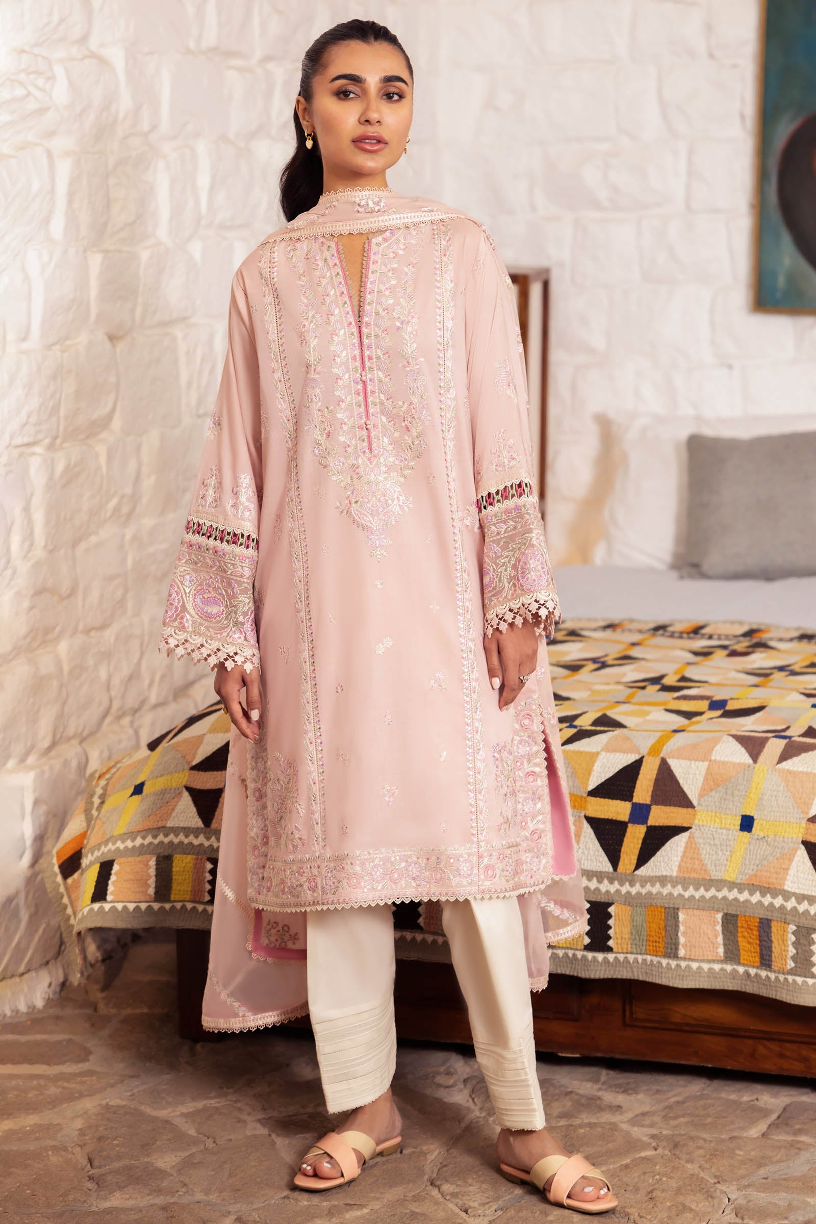 Zaha | Lawn 24 | ZENEL (ZL24-07 A) - Pakistani Clothes for women, in United Kingdom and United States