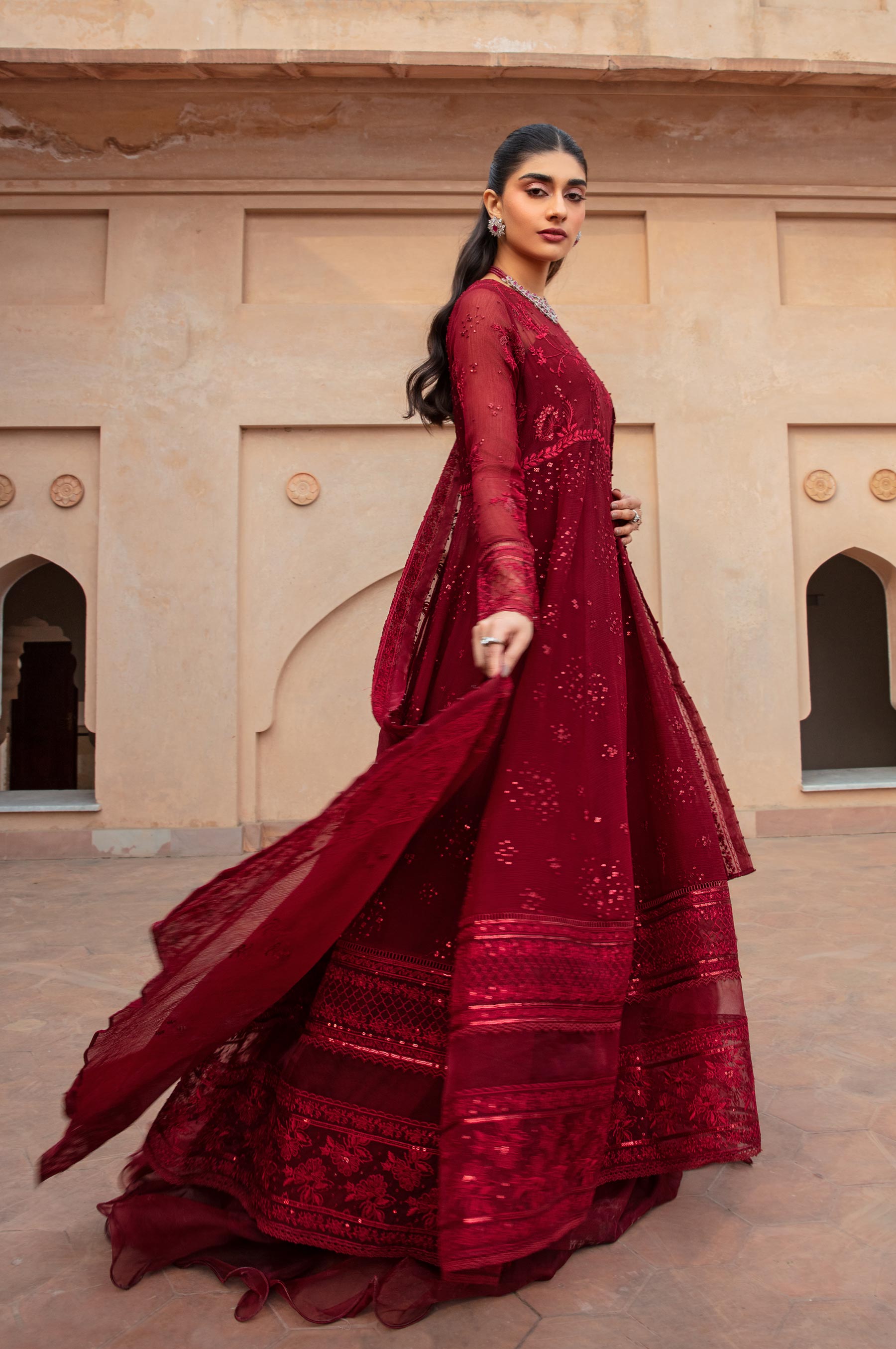 Zeen | Azalea Collection | Merlot - Pakistani Clothes for women, in United Kingdom and United States