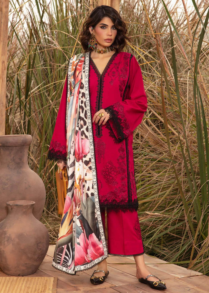 Saira Shakira | Raya Winter Stitched 23 | Crimson - Hoorain Designer Wear - Pakistani Designer Clothes for women, in United Kingdom, United states, CA and Australia