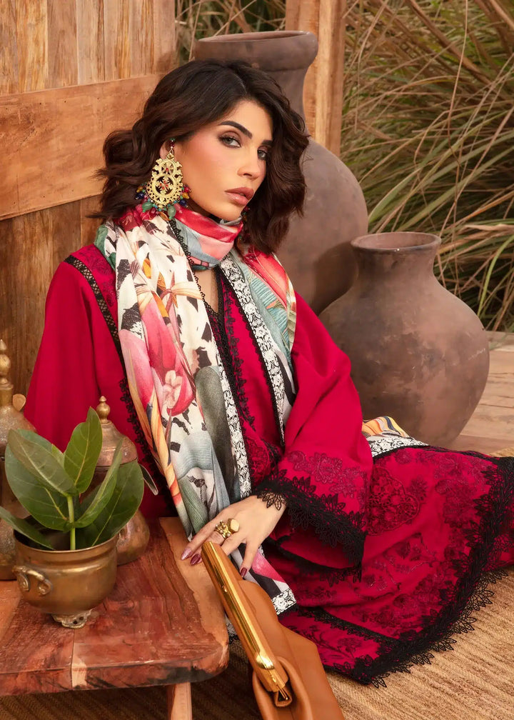 Saira Shakira | Raya Winter Stitched 23 | Crimson - Hoorain Designer Wear - Pakistani Designer Clothes for women, in United Kingdom, United states, CA and Australia
