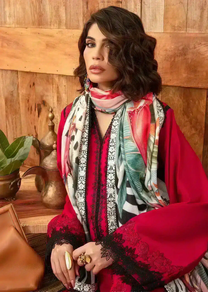 Saira Shakira | Raya Winter Stitched 23 | Crimson - Hoorain Designer Wear - Pakistani Ladies Branded Stitched Clothes in United Kingdom, United states, CA and Australia