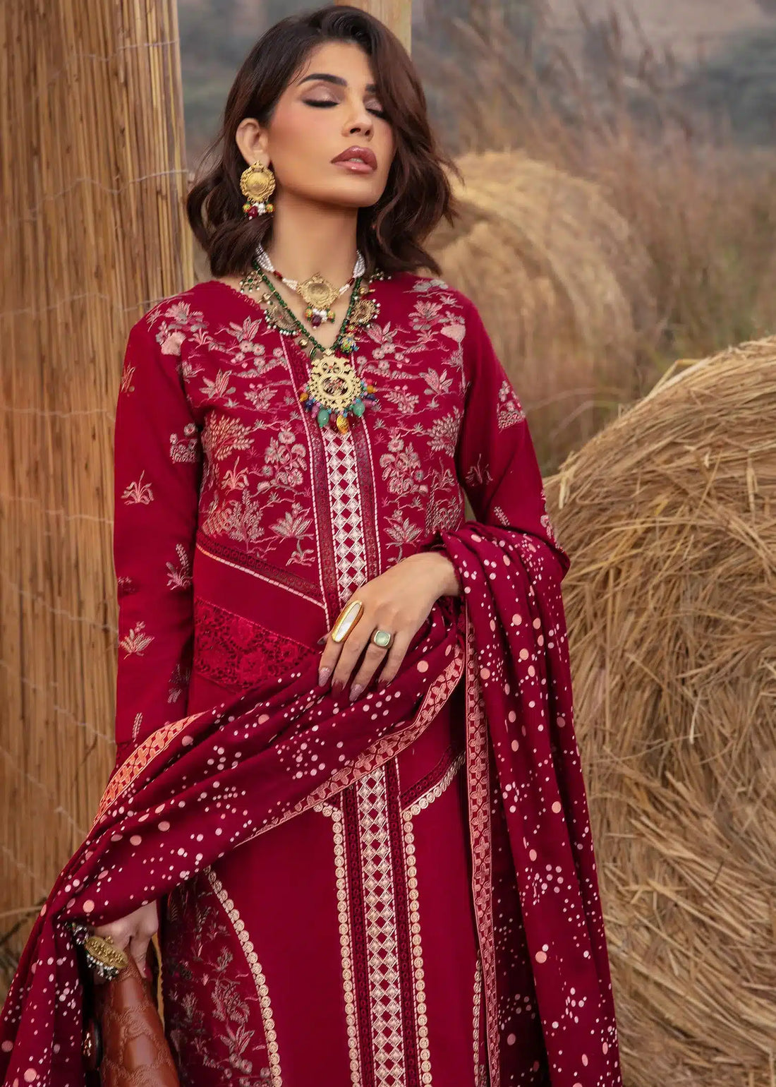 Saira Shakira | Raya Winter Stitched 23 | Ruby - Pakistani Clothes for women, in United Kingdom and United States